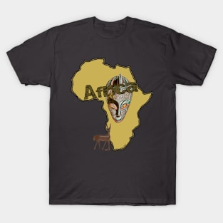 Africa Map with Mask T-Shirt